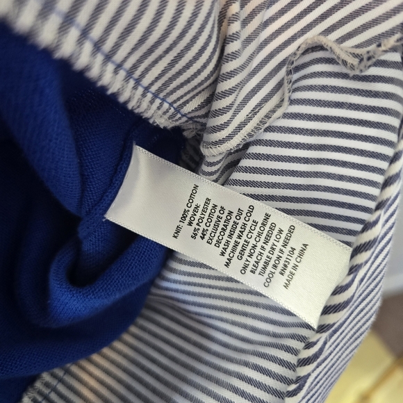 Crown & Ivy | 3X | Blue & White Layered Sweater With Silver Threaded Details - Picture 9 of 9